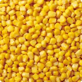 過熱蒸気で加熱することにより、解凍後の素材の甘みの流出を抑え、生鮮品に近い品質に仕上げました。必要な分だけ使える、便利なバラ凍結のコーンです。サラダやガロニ、トッピングの素材など、コーン本来の風味や甘みをお楽しみいただけます。自然解凍でお召し上がりいただけます。