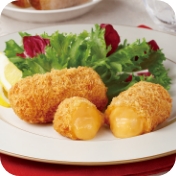 宮城県蔵王産ミルクの
とろ～りクリームコロッケ
（えびのビスク風）