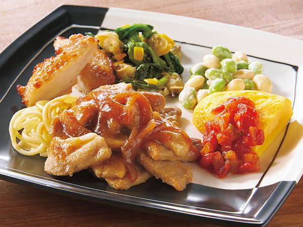 パワーデリ&reg; ポークジンジャー&チキンステーキプレート