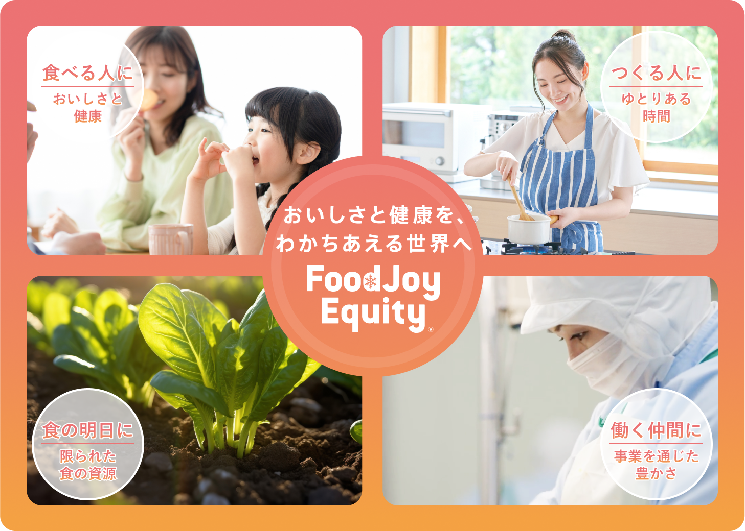 おいしさと健康を、わかちあえる世界へ  FoodJoy Equity