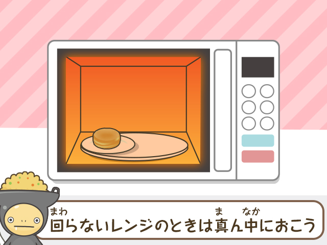 回らないレンジのときは真ん中におこう