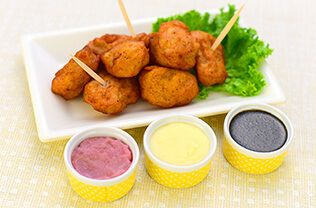 唐揚げディップ 大根おろし×梅／じゃがいも×チーズ／黒ごま×ポン酢