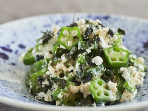 オクラとチーズののり和え