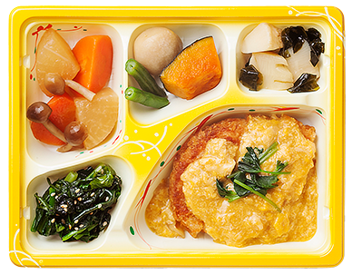 『カツの卵とじ風とおかず3種』（2009年秋発売）