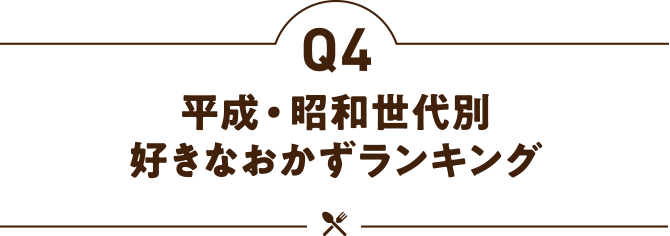 平成世代別好きなおかず